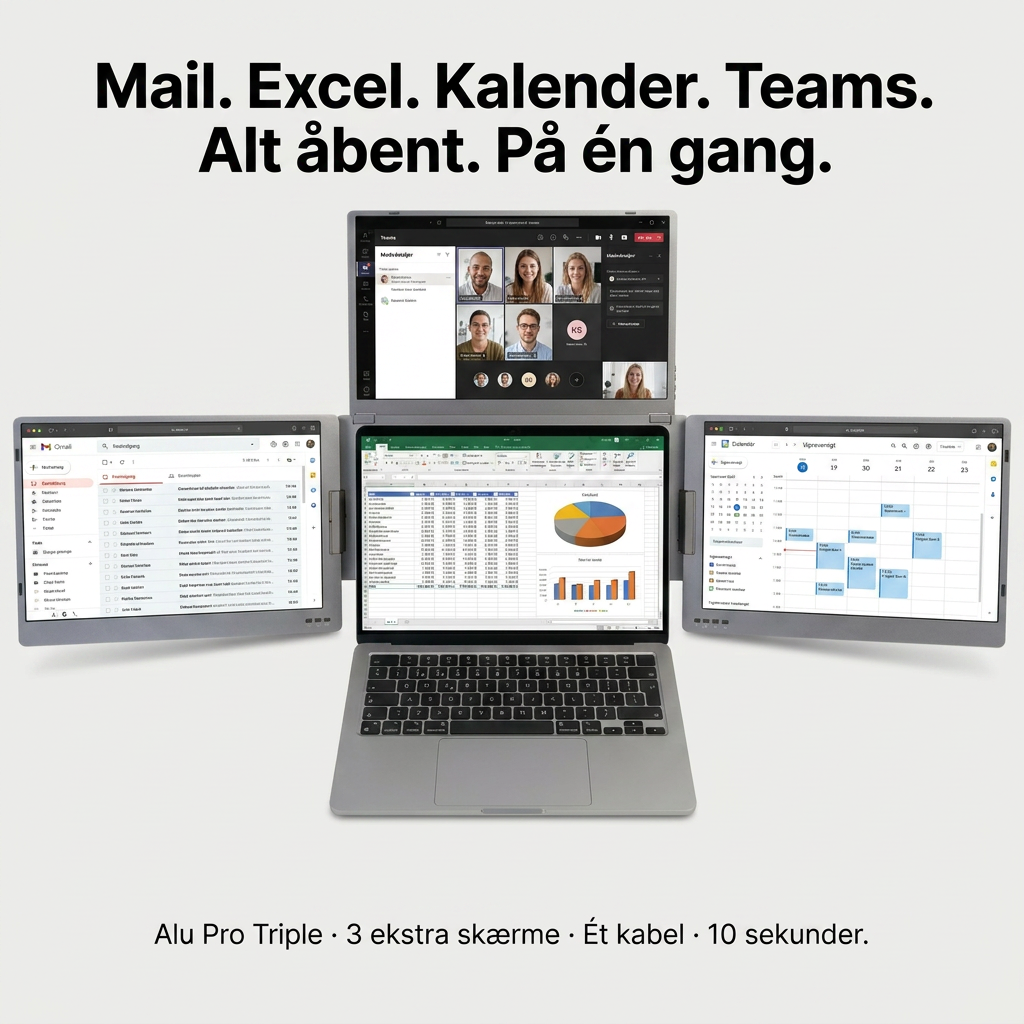 Alu Pro Portable Triple Screen Extender - 15.6"