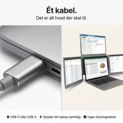 Alu Pro Portable Triple Screen Extender - 15.6"