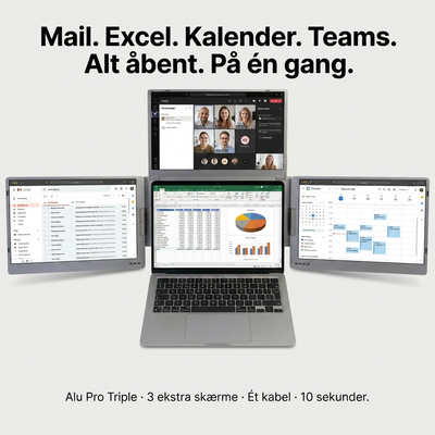 Alu Pro Portable Triple Screen Extender - 15.6"