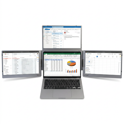 Alu Pro Portable Triple Screen Extender - 15.6"